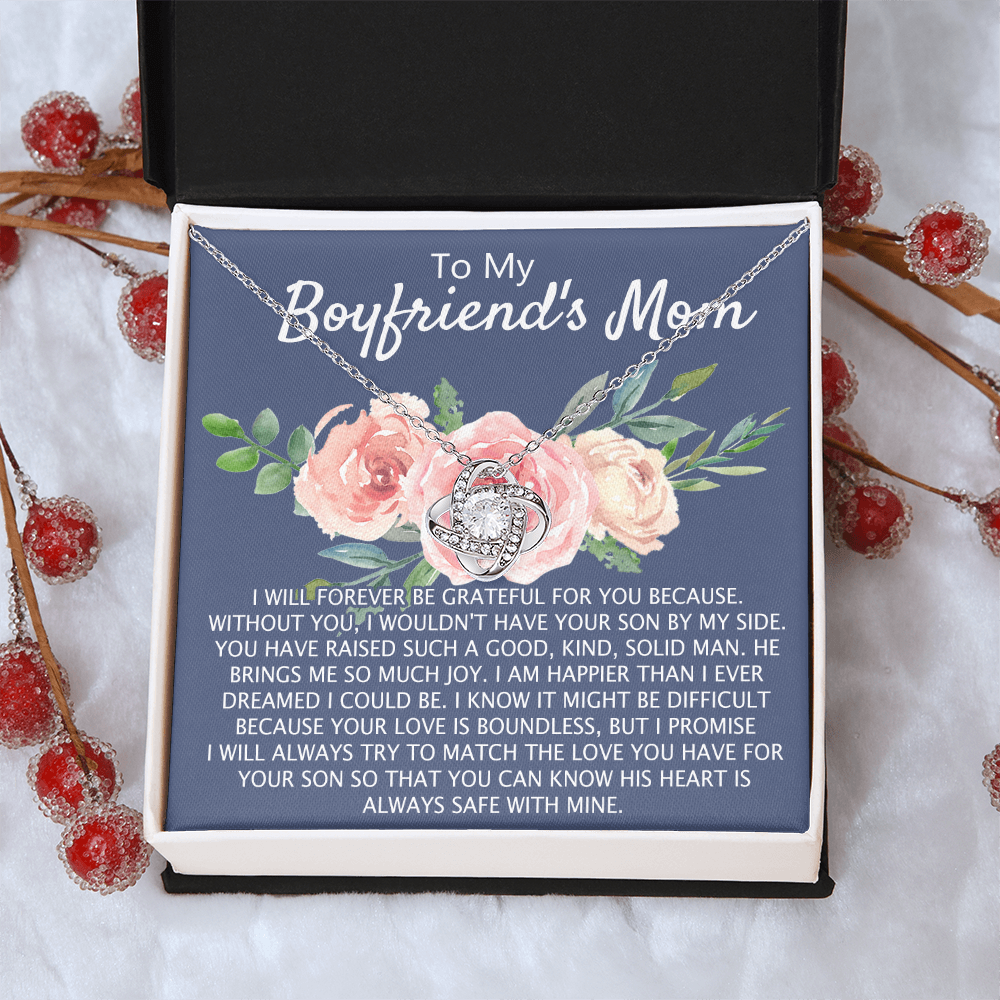 To My Boyfriend's Mom Necklace From Girlfriend, Mother's Day Necklace, Birthday For Boyfriend's Mom, Boyfriend's Mom Love Knot Necklace Jewelry For Women Gifts For Boyfriends Mom From Girlfriend Mom