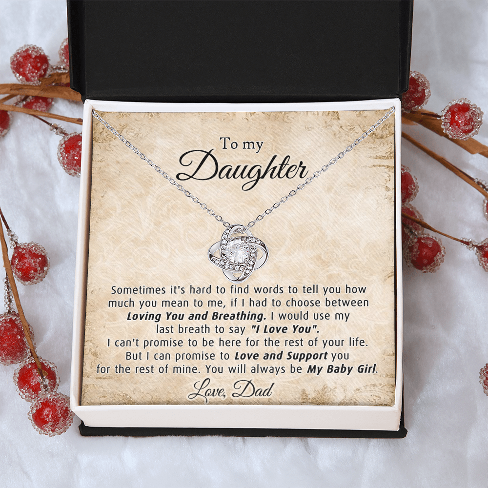 Gifts Necklace for Daughter, To My Daughter Necklace From Dad, Daughter Gift for Christmas, Birthday, Wedding, Graduation Gift Father And Daughter Necklace With Message Card and Gift Box