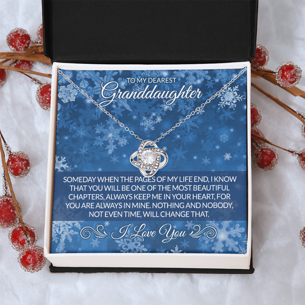 Granddaughter Love Knot Necklace - To My Dearest Granddaughter Necklace From Grandma Grandmother, I Love You Necklace Christmas For Granddaughter, Gift Necklace For Granddaughter Christmas Necklace