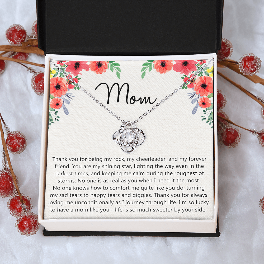 Mom Gift Necklace, Mother's Day Necklace Gift For Mom, To My Mom Love Knot Necklace Gift for Mom, Gift Anniversary Mother And Daughter Thank You Gift Pendant Jewelry Gift For Women Mom From Daughter