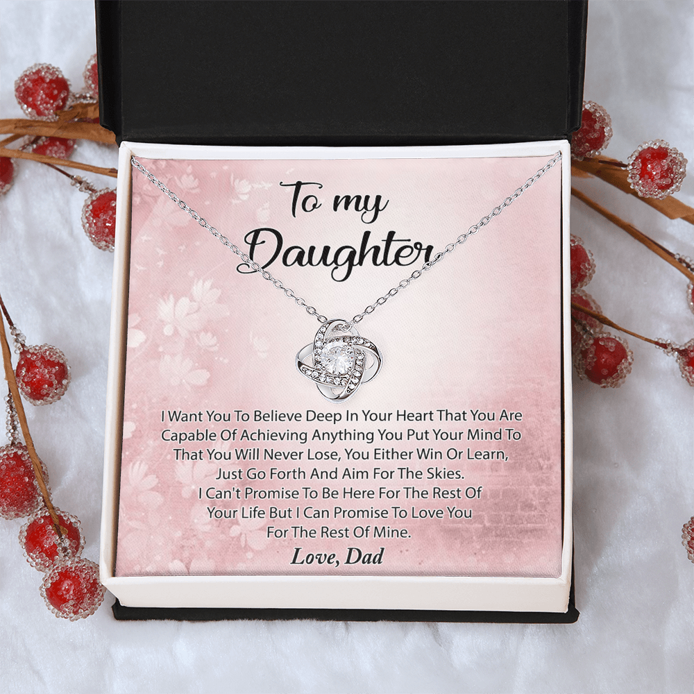 To My Daughter Necklace Gift From Dad, Deep In Your Heart Necklace For Daughter Present Gift On Graduation Birthday Christmas Father And Daughter Jewelry Gift for Girls, Her, Step Daughter Necklace