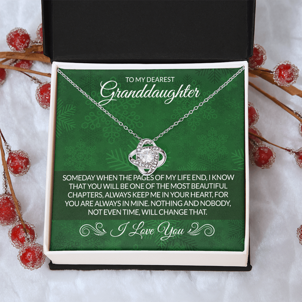Granddaughter Gifts Necklace From Grandma Grandmother or Grandpa Grandfather - To My Dearest Granddaughter Graduation Birthday Pendant Jewelry Gift For Girls On Birthday, Graduation Gift, Christmas
