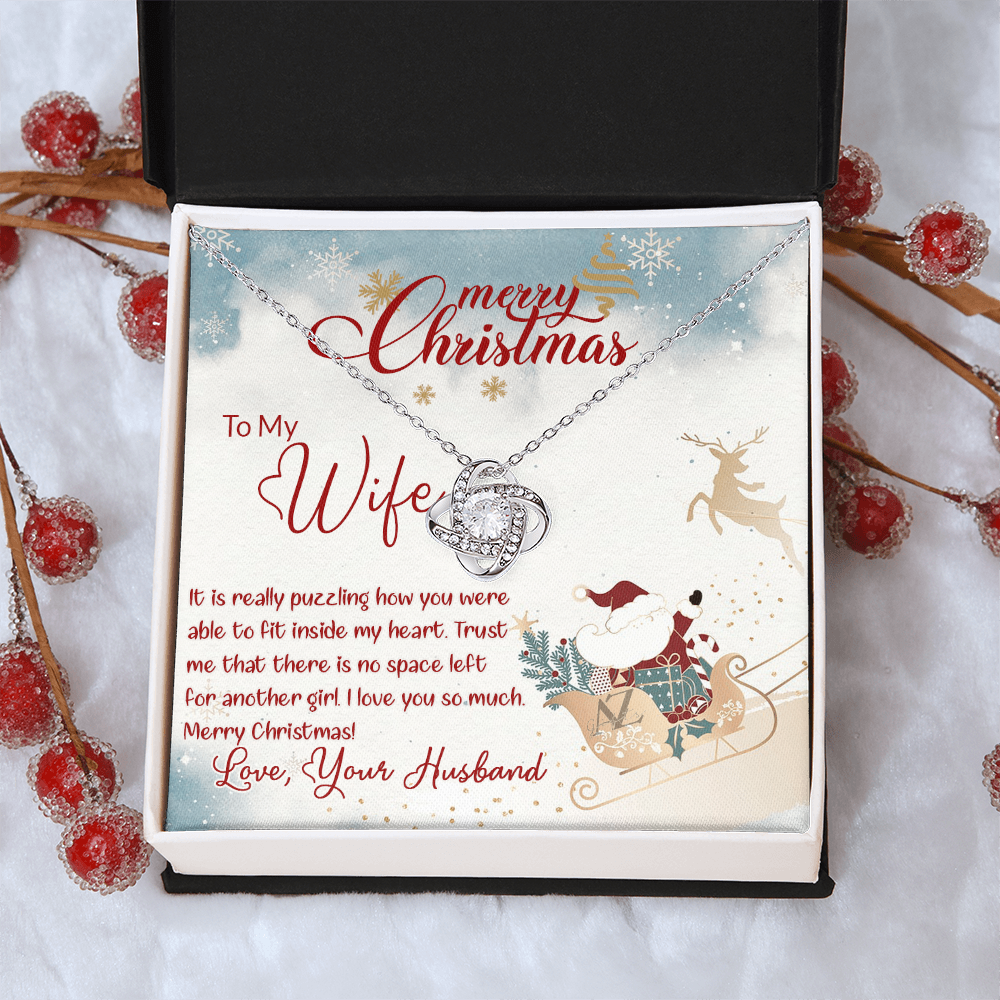 Merry Christmas Gift Necklace for Wife, Soulmate, Gift Necklace for Wife on Christmas, Valentine Day, Husband To Wife Christmas Necklace, To My Wife Necklace Gift From Husband, Wife Christmas Jewelry