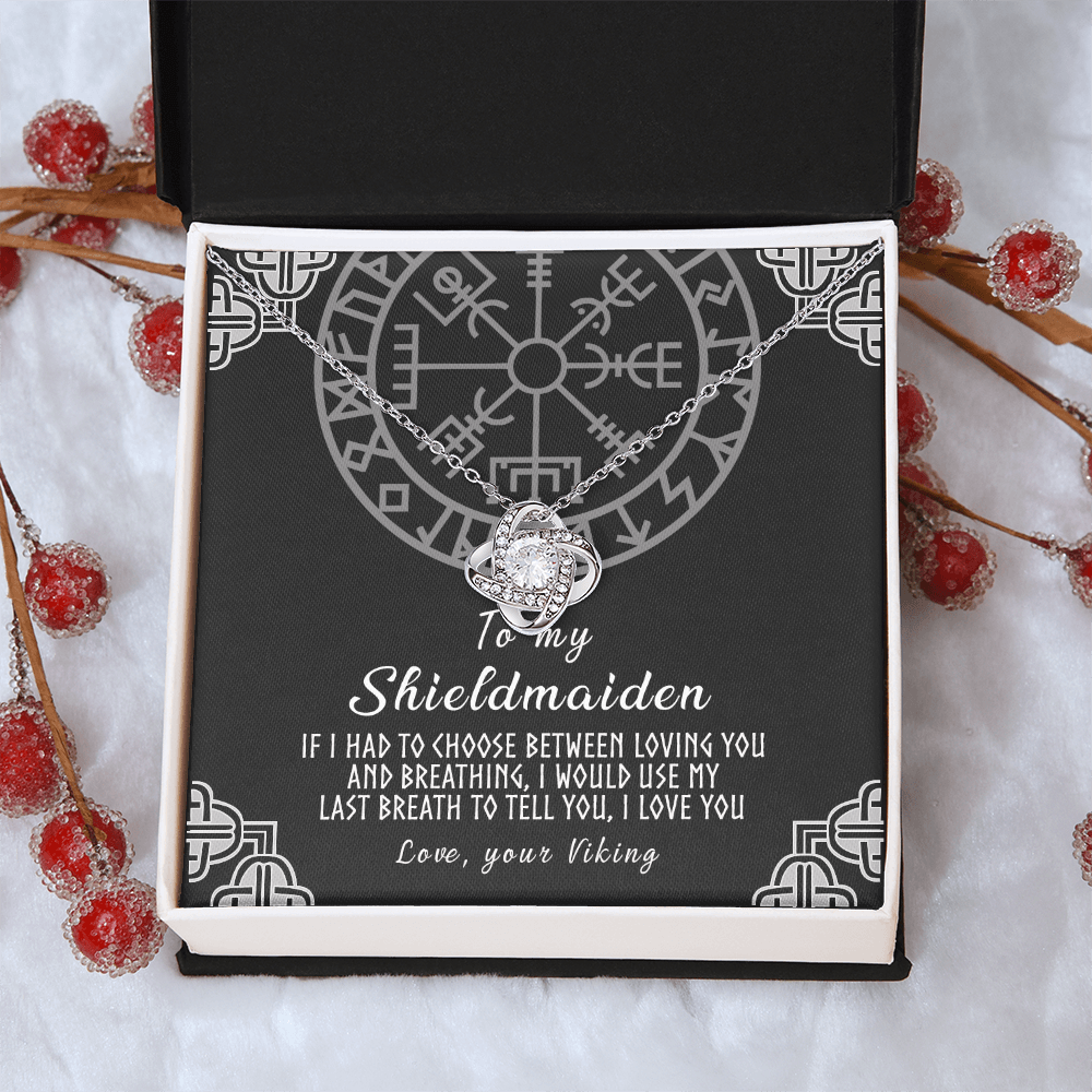 Personalized Gift Necklace, To My Shieldmaiden Necklace From Viking, Jewelry Gift For Women, Wife Gift Necklace Girlfriend Pendant Gift On Christmas, Valentine Day, Anniversary Customized Card Gift