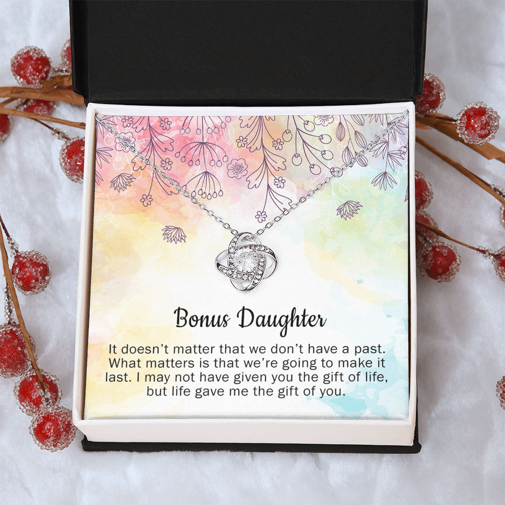 Personalized Gift Necklace - To My Bonus Daughter Gift From Mom, Step Daughter Necklace, Stepdaughter Gift From Stepmom, Step Daughter Wedding Gift, Bonus Daughter Necklace Jewelry Gift For Girls