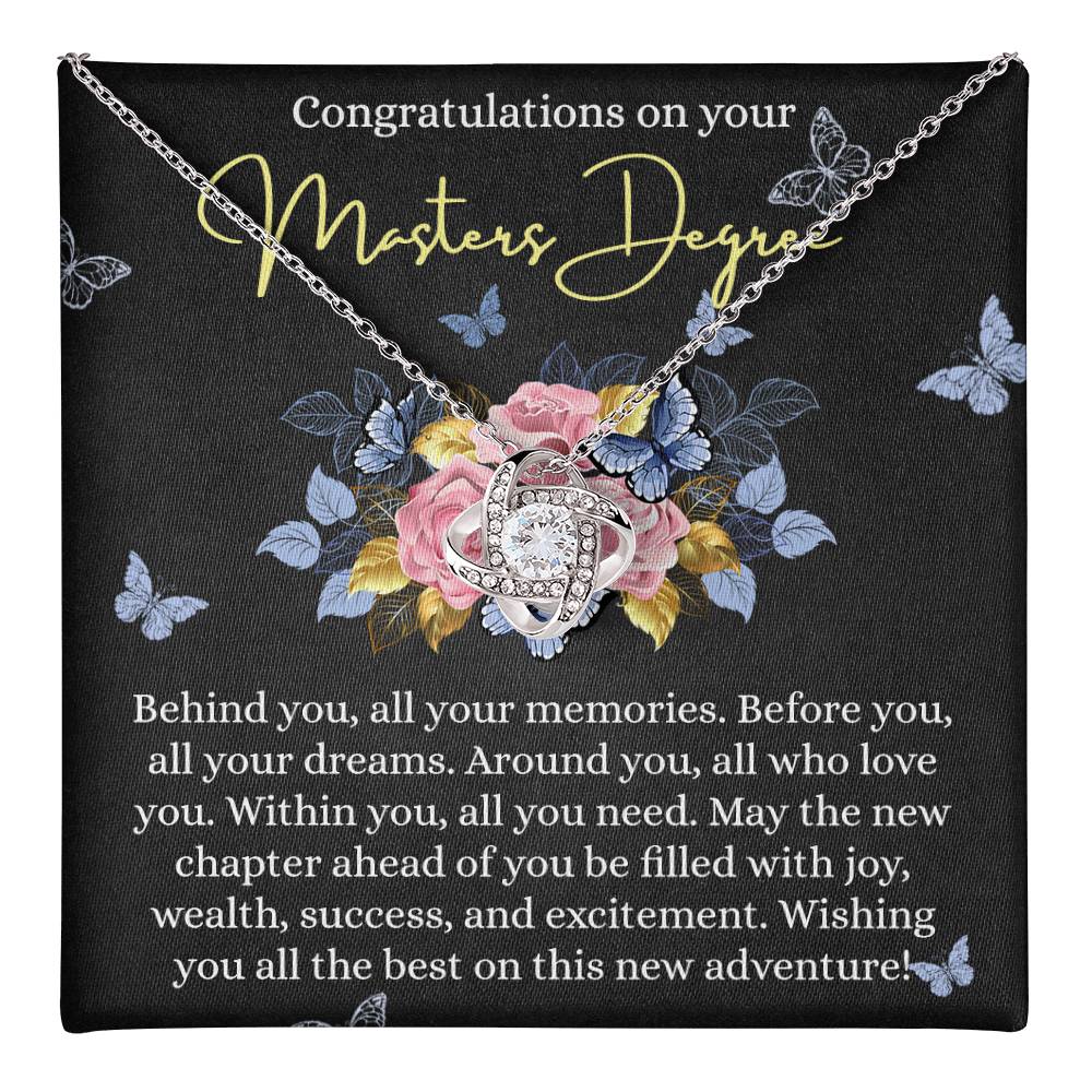 Masters Degree Gift Necklace, Graduation Necklace Gift For Her, Masters Graduation Gift, Sentimental Gift Necklace On PhD Graduation Gift Graduating Class of 2025 Graduation Gift Masters Degree Love Knot Necklace 6323