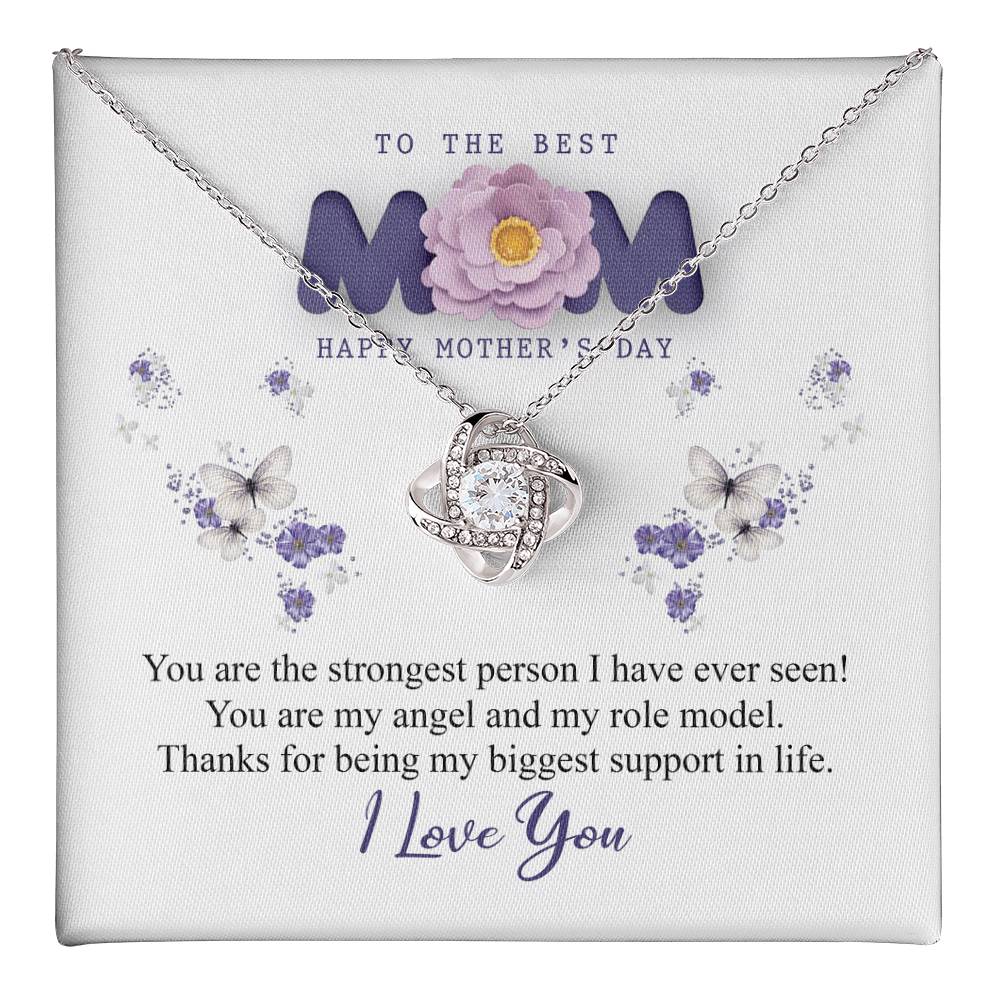 Happy Mother's Day Necklace, To The Best Mom Necklace From Daughter, Mothers Day Gift Necklace, Thank You Necklace Gift For Mom, Jewelry Gift For Women, Mother And Daughter Necklace Gift On Birthday Love Knot Necklace 6323