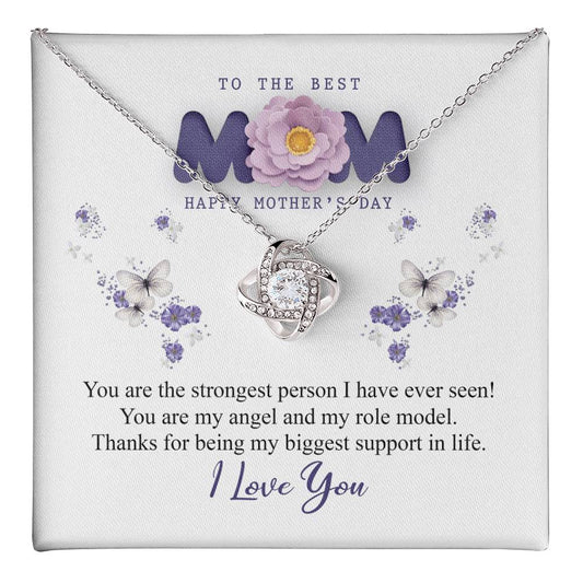Happy Mother's Day Necklace, To The Best Mom Necklace From Daughter, Mothers Day Gift Necklace, Thank You Necklace Gift For Mom, Jewelry Gift For Women, Mother And Daughter Necklace Gift On Birthday Love Knot Necklace 6323