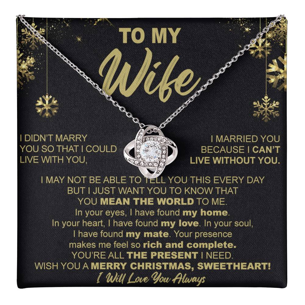 To My Wife Necklace Gifts for Wife Anniversary Birthday Christmas Gifts For Wife 175052393747 Love Knot Necklace 6323