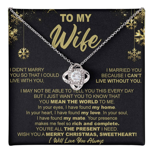 To My Wife Necklace Gifts for Wife Anniversary Birthday Christmas Gifts For Wife 175052393747 Love Knot Necklace 6323