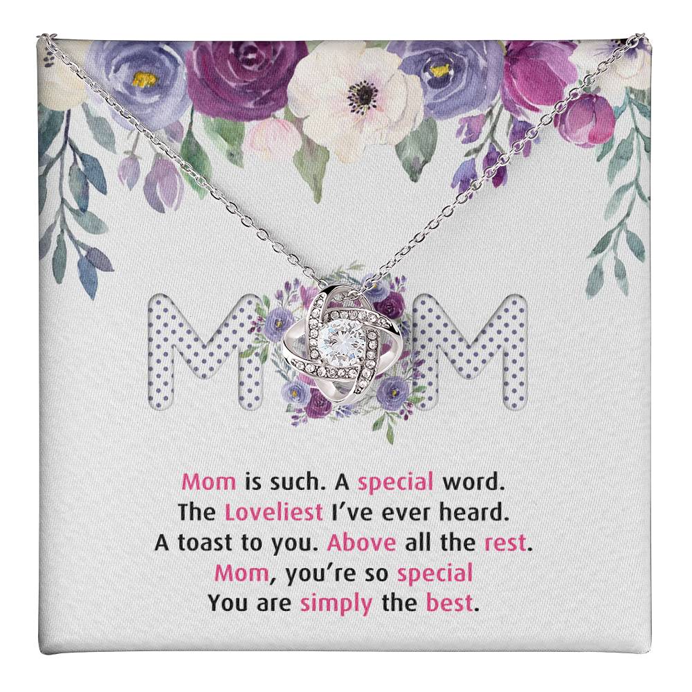 Mom Gift Necklace, To My Mom Love Knot Necklace Gift From Daughter And Mother Love Knot Pendant Gift For Mom New Mom, Bonus Mom Gift Necklace, The Loveliest Mom Necklace, Jewelry Gift For Women Love Knot Necklace 6323