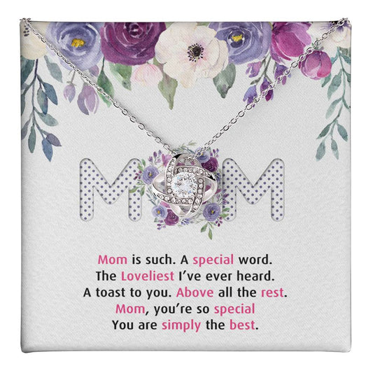 Mom Gift Necklace, To My Mom Love Knot Necklace Gift From Daughter And Mother Love Knot Pendant Gift For Mom New Mom, Bonus Mom Gift Necklace, The Loveliest Mom Necklace, Jewelry Gift For Women Love Knot Necklace 6323