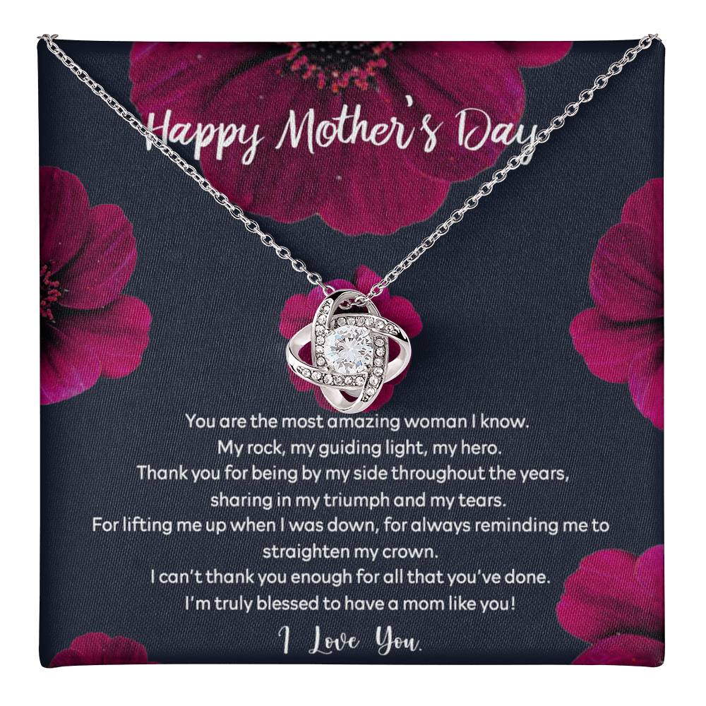 Happy Mother's Day Necklace Gift, To My Mom Necklace From Daughter, You Are The Most Amazing Woman Necklace Gift For Mom, Mother's day Necklace Gift For Mom, Thank You For All Mother Gift Necklace Love Knot Necklace 6323