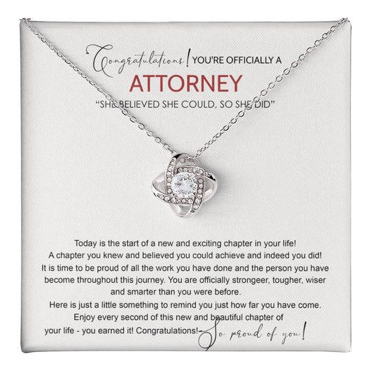 Attorney Graduation Gift Necklace Doctoral Degree, JD Graduation Gift, Law Student Gift, New Attorney Necklace Graduation Congrats Graduation Love Knot Necklace Gift For Daughter Granddaughter, Niece Love Knot Necklace 6323