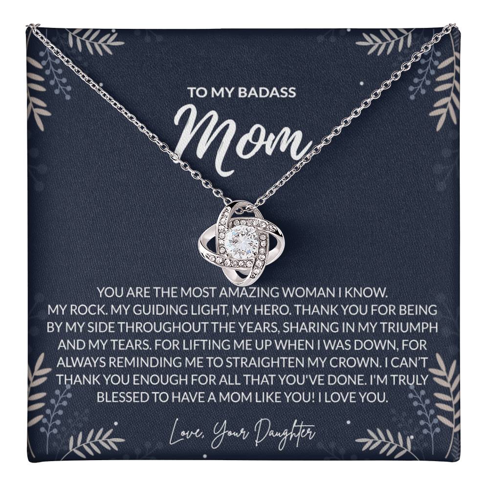 To my Badass Mom Necklace from Daughter Gift for Mother’s Birthday Xmas Present