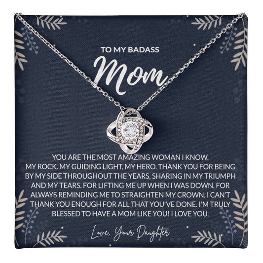 To my Badass Mom Necklace from Daughter Gift for Mother’s Birthday Xmas Present
