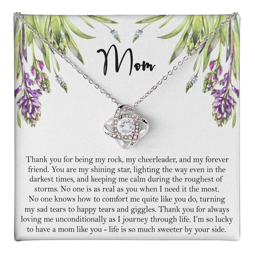 Thank You Mom Gift Necklace, To My Mom Love Knot Necklace Gift From Daughter And Mother Love Knot Pendant Gift For Mom, Bonus Mom Gift Necklace Thank You Pendant Gift For Mom, Jewelry Gift For Women