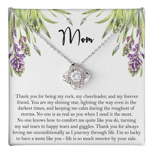 Thank You Mom Gift Necklace, To My Mom Love Knot Necklace Gift From Daughter And Mother Love Knot Pendant Gift For Mom, Bonus Mom Gift Necklace Thank You Pendant Gift For Mom, Jewelry Gift For Women