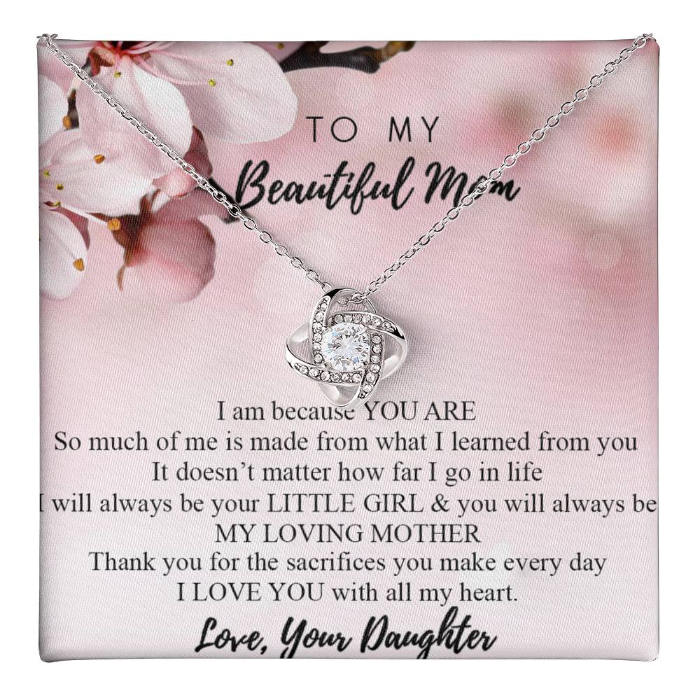 To My Beautiful Mom Necklace Mother's Day Gift Jewelry for Mom Daughter Mom Gift
