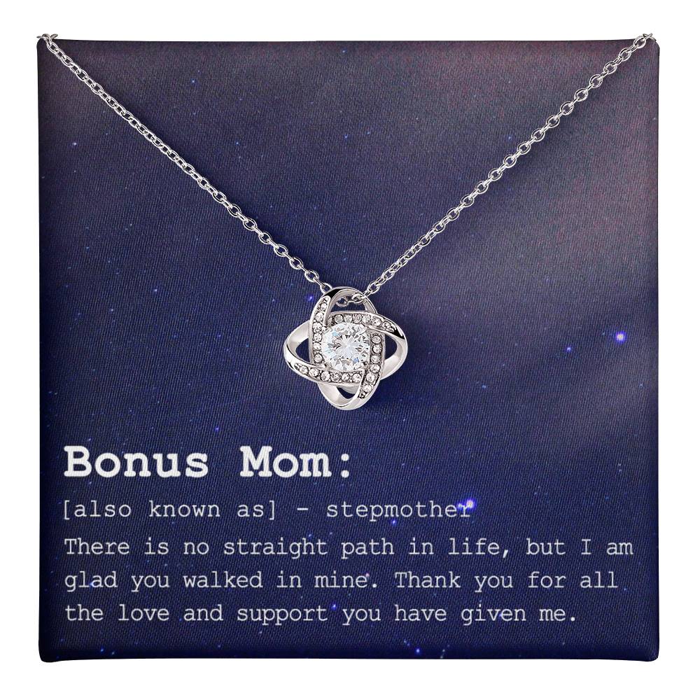 Step Mother Necklace, Daughter And Mother Necklace Gift For Mom, To My Bonus Mom Love Knot Necklace Gift From Daughter Bonus Mom Gift Necklace For Mom Stepmother Gift Necklace Jewelry Gift For Women