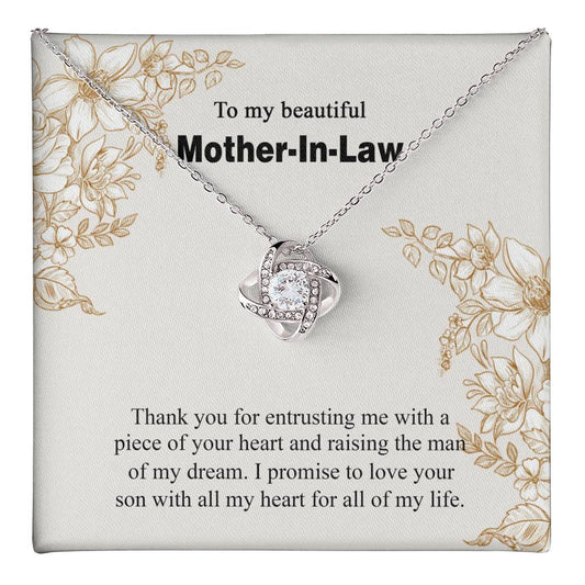 Mother In Law Necklace, Mothers Day Gifts Pendant, Birthday Gift For Mother In Law Love Knot Necklace 6323
