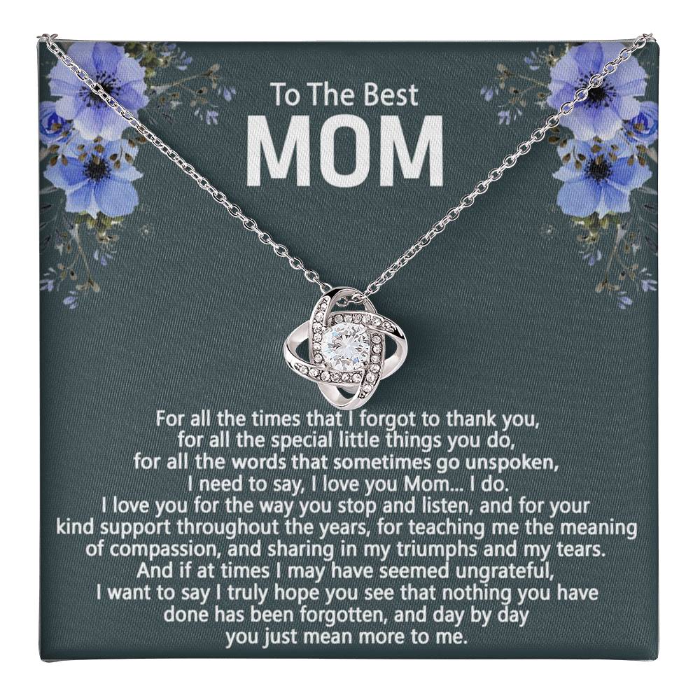 To My Mom Necklace From Daughter, To The Best Mom Necklace, Mother And Daughter Gift Necklace For Mom, Mother's Day Necklace Gift Mom, Birthday Gift Mom, Jewelry Gift For Women, Mom Gift Necklace Love Knot Necklace 6323