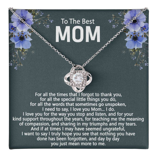 To My Mom Necklace From Daughter, To The Best Mom Necklace, Mother And Daughter Gift Necklace For Mom, Mother's Day Necklace Gift Mom, Birthday Gift Mom, Jewelry Gift For Women, Mom Gift Necklace Love Knot Necklace 6323