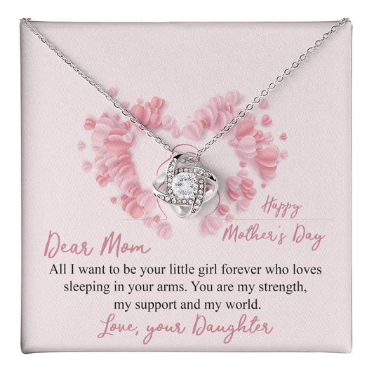 Mother's Day Gifts, To My Mom Necklace From Daughter, Daughter To Mom Necklace, Birthday Gifts For Mom Love Knot Necklace 6323