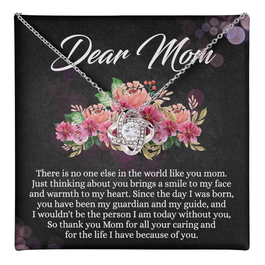 Dear Mom Gift Necklace, To My Mom Love Knot Necklace From Daughter, So Thank You Mom Necklace Gift For Mom Mother's Day Necklace Gift For Mom Birthday Gift For Mom Anniversary Jewlry Gift For Women Love Knot Necklace 6323