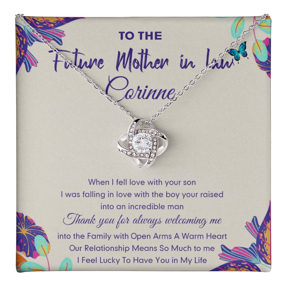 Future Mother In Law Gift Necklace, To The Future Mother In Law Necklace From Daughter In Law, Personalized Necklace Gift For Mom, Happy Mother's Day Necklace Gift, Jewelry Gift For Mother In Law Love Knot Necklace 6323