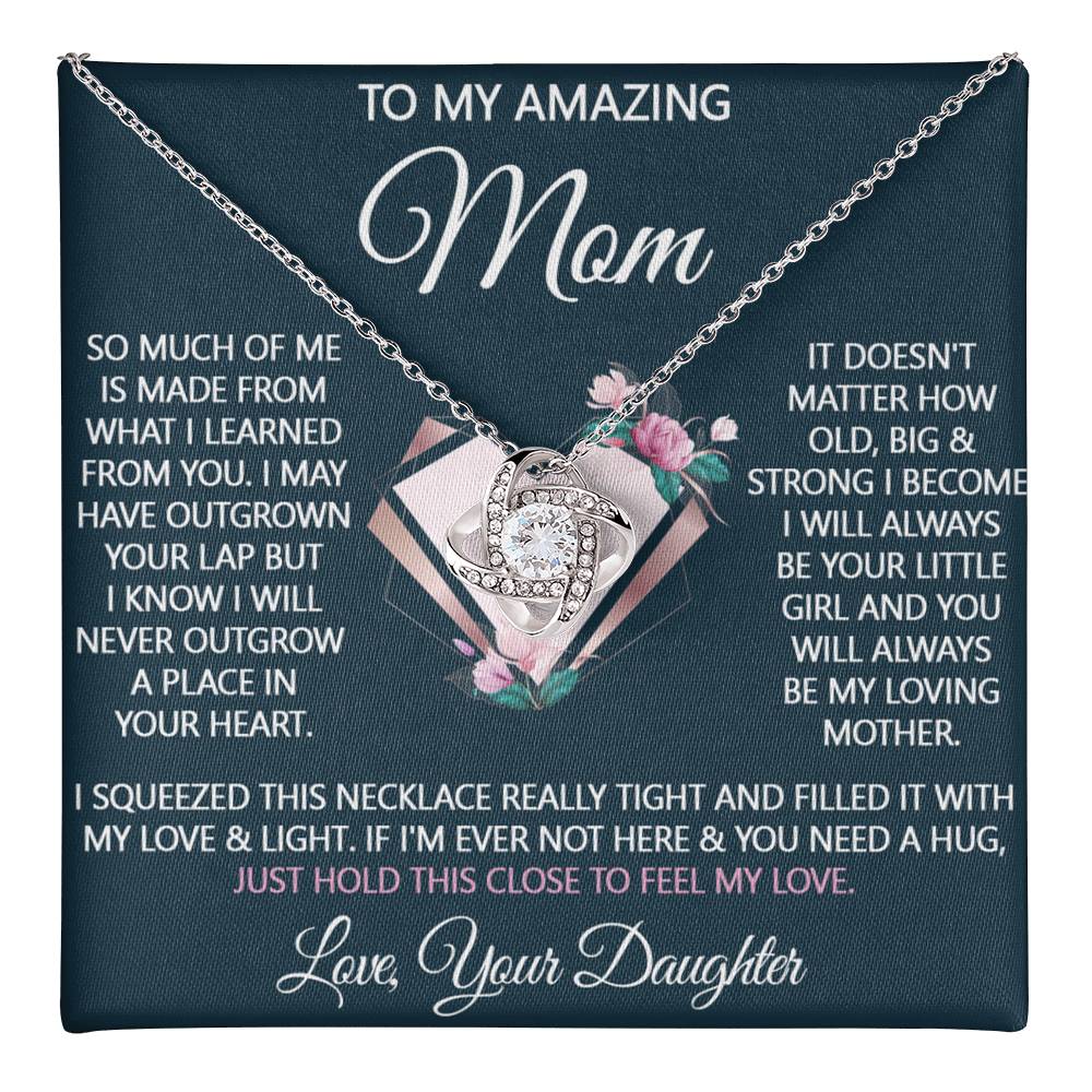 Mother And Daughter Necklace, To My Amazing Mom Love Knot Necklace Gift For Mom, Your Daughter Necklace Gift For Mom, Jewelry Gift For Women, Bonus Mom Gift Necklace Daughter To Mom Pendant Love Knot Necklace 6323