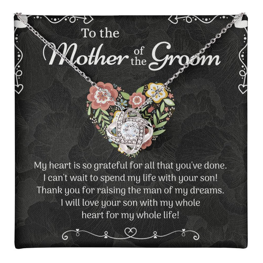 Mother of the Groom Sunflower Necklace from Bride, To The Mother of the Groom Love Knot Necklace From Son Gift For Mom, Mother Of The Groom Gift Necklace, Mom of Groom Gift Jewelry Gift For Women Love Knot Necklace 6323