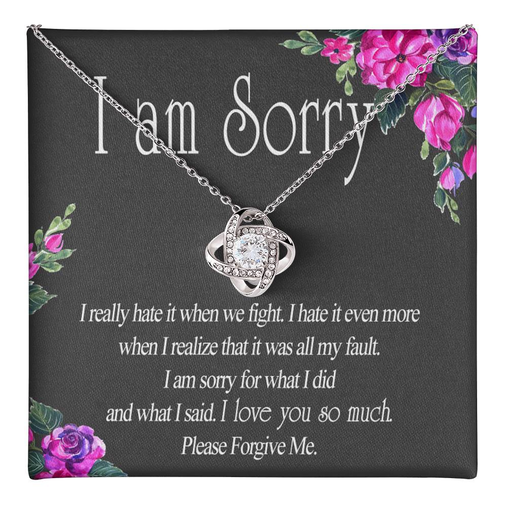 Wife Necklace From Husband I Am Sorry Love Knot Necklace Gift For Wife Husband To Wife Jewelry Gift For Women Wife Gift Necklace Soulmate Gift Necklace Sorry Gift Necklace I Am Sorry Gift Pendant