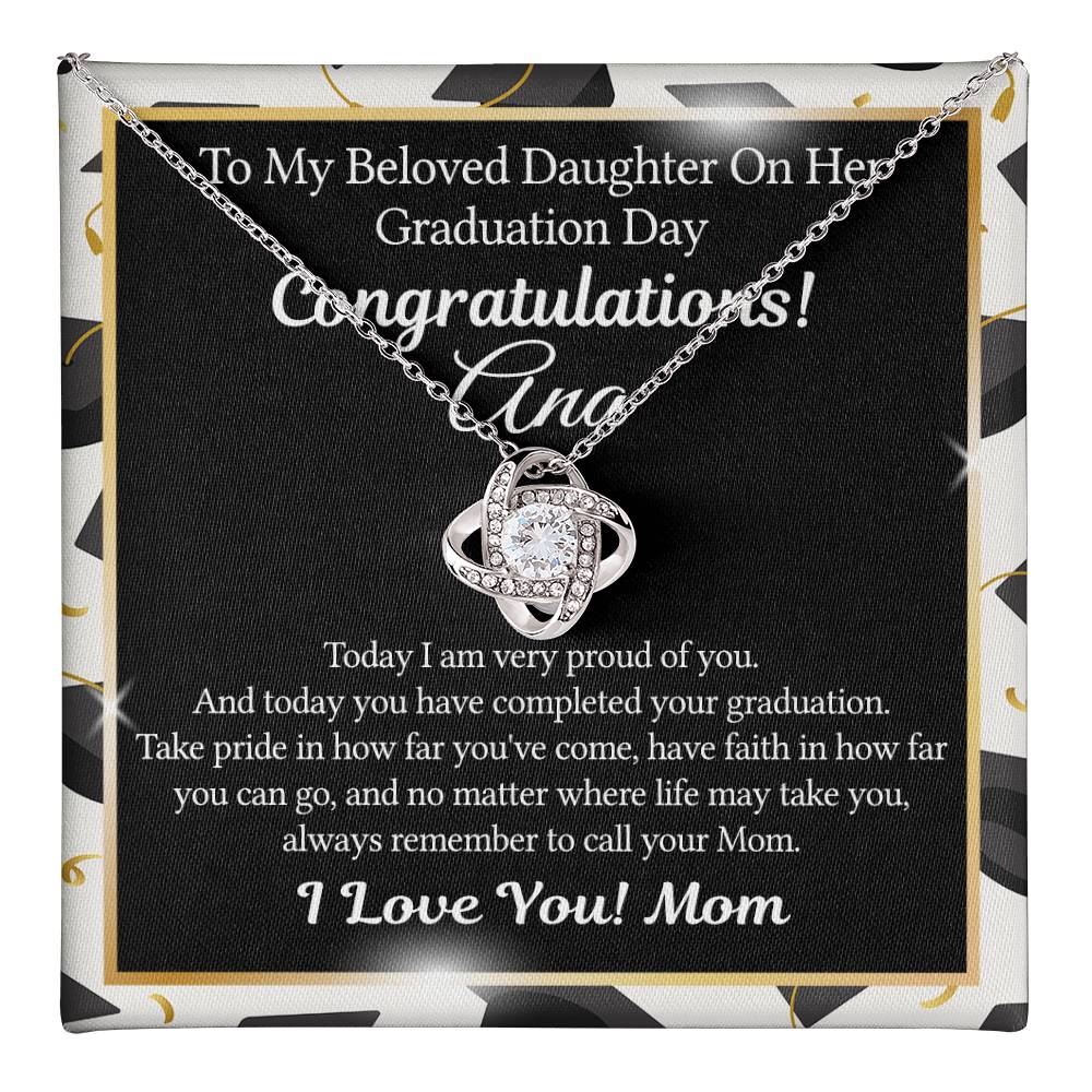 To My Beloved Daughter Graduation Gift From Mom, Graduation Day Necklace Gift For Daughter On Phd Graduation Graduating College Graduation, High School, Senior Graduation, Class of 2026 Necklace