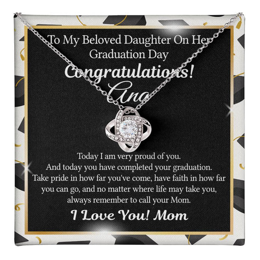 To My Beloved Daughter Graduation Gift From Mom, Graduation Day Necklace Gift For Daughter On Phd Graduation Graduating College Graduation, High School, Senior Graduation, Class of 2026 Necklace