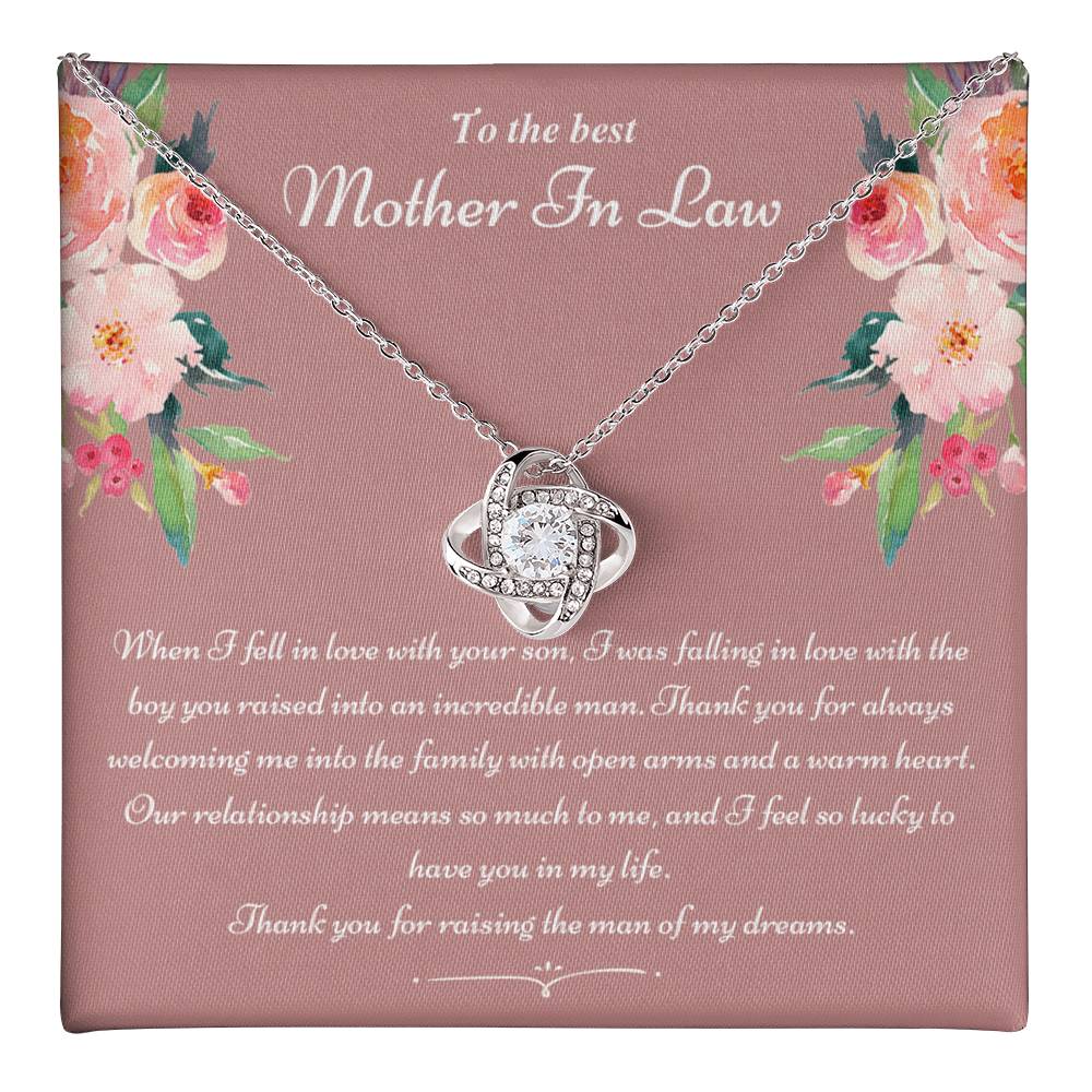 To The Best Mother In Law Gifts, Love Knot Necklace, Mother's Day Necklace Gifts Love Knot Necklace 6323