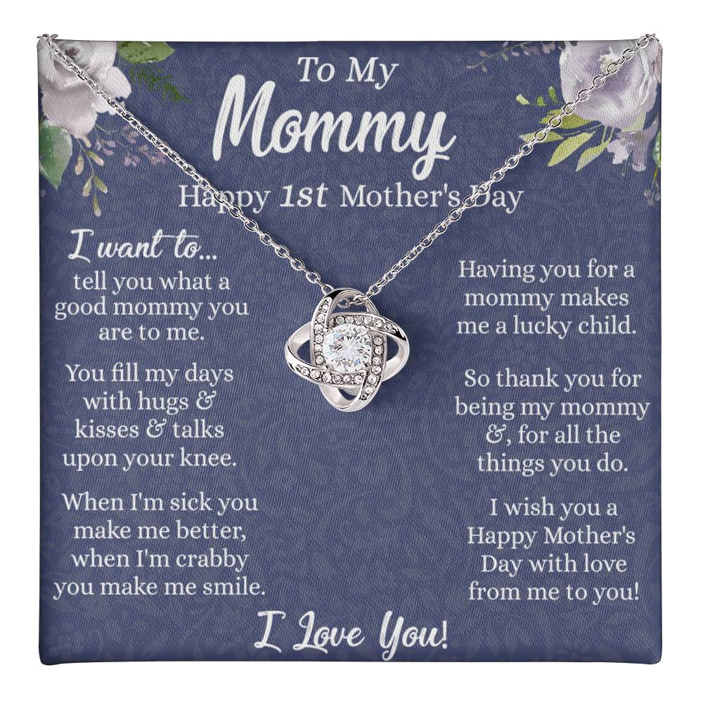 1st Mother's Day Necklace Gift, To My Mommy Love Knot Necklace From Daughter, Necklace Gift For Mom, Happy Mother's Day Necklace, Birthday Necklace For Mom Anniversary Jewlry Gift For Women Love Knot Necklace 6323