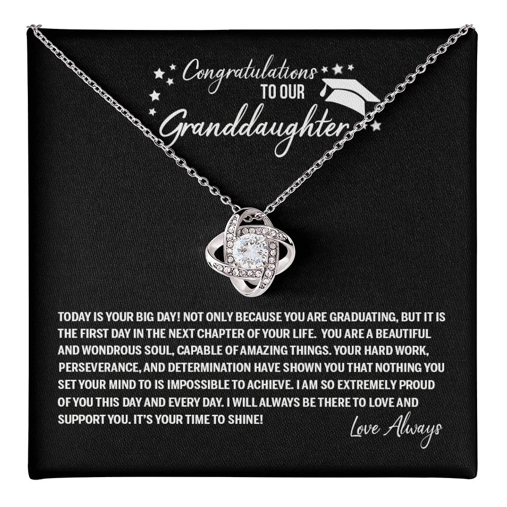 Congratulations Necklace Gift For Her, To Our Granddaughter Love Knot Necklace From Grandparents, Necklace Gifts On Phd Graduation Gifts High School Graduation Gift Graduating Class of 2024 Senior Love Knot Necklace 6323