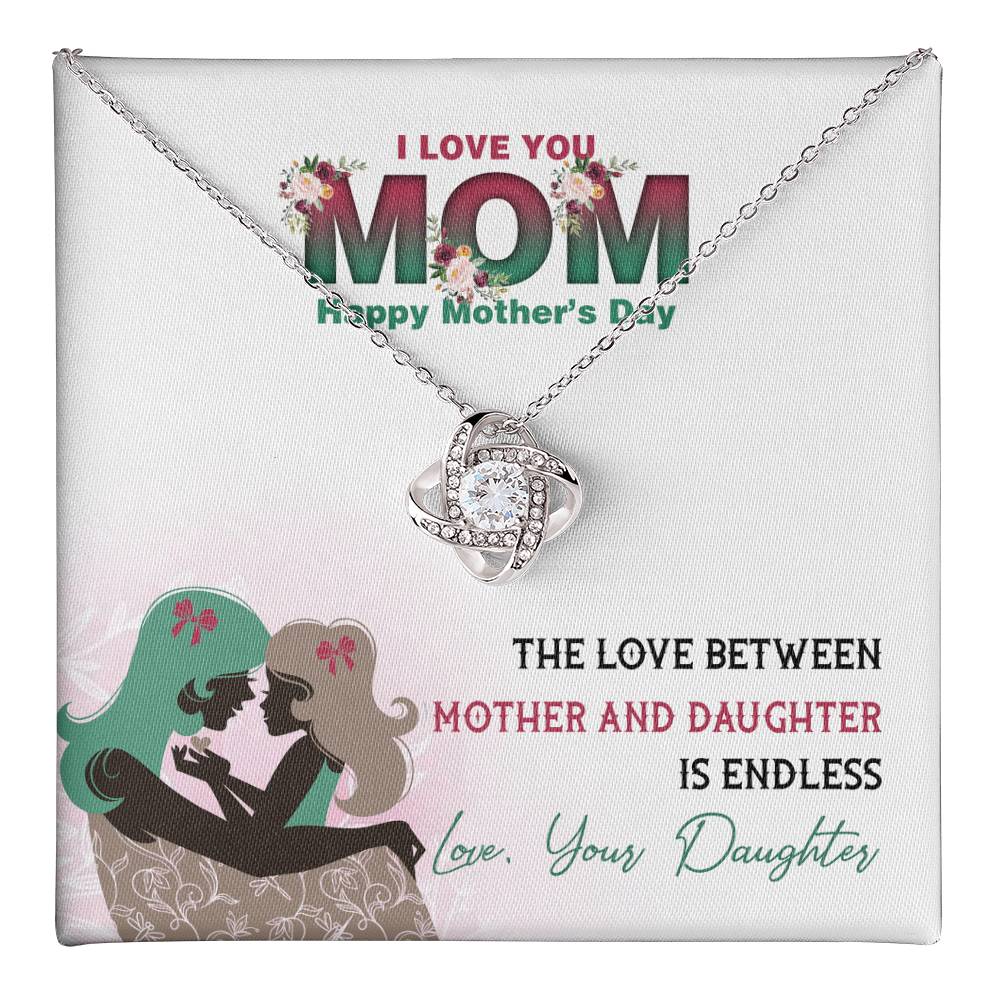I love you Mom Gifts, Mother's Day Necklace Gift, To My Mom Necklace From Daughter, Daughter To Mom Gift Love Knot Necklace 6323