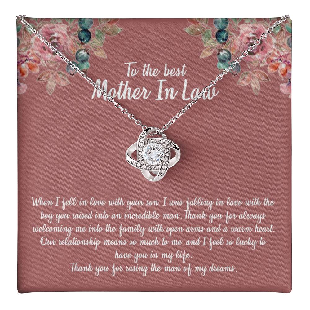 To My Mother In Law Necklace From Daughter In Law, Happy Mothers Day Necklace, To The Best Mother In Law Love Knot Necklace From Daughter In law Jewelry Gift Mothers Day, Necklace Gift For Mom Love Knot Necklace 6323