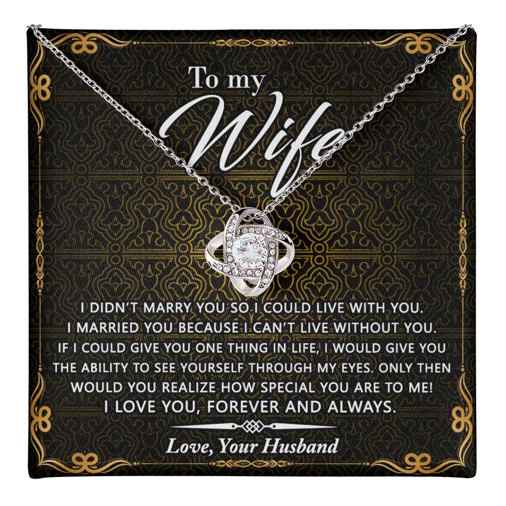 Wife Gift Necklace From Husband, Marry You Necklace, To My Wife Necklace, Wife Love Knot Necklace From Husband, Jewelry Gift For Women Badass Wife Gift Necklace Soulmate Necklace Gift From Men