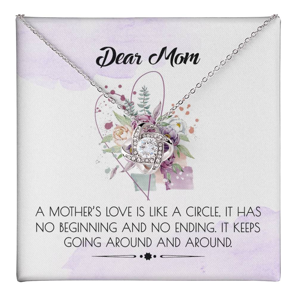Mom Gift Necklace, Dear Mom Love Knot Necklace Gift From Daughter And Mother Love Knot Pendant Gift For Mom Bonus Mom Gift Necklace Around And Around Pendant Gift For Mom Jewelry Gift For Women Love Knot Necklace 6323
