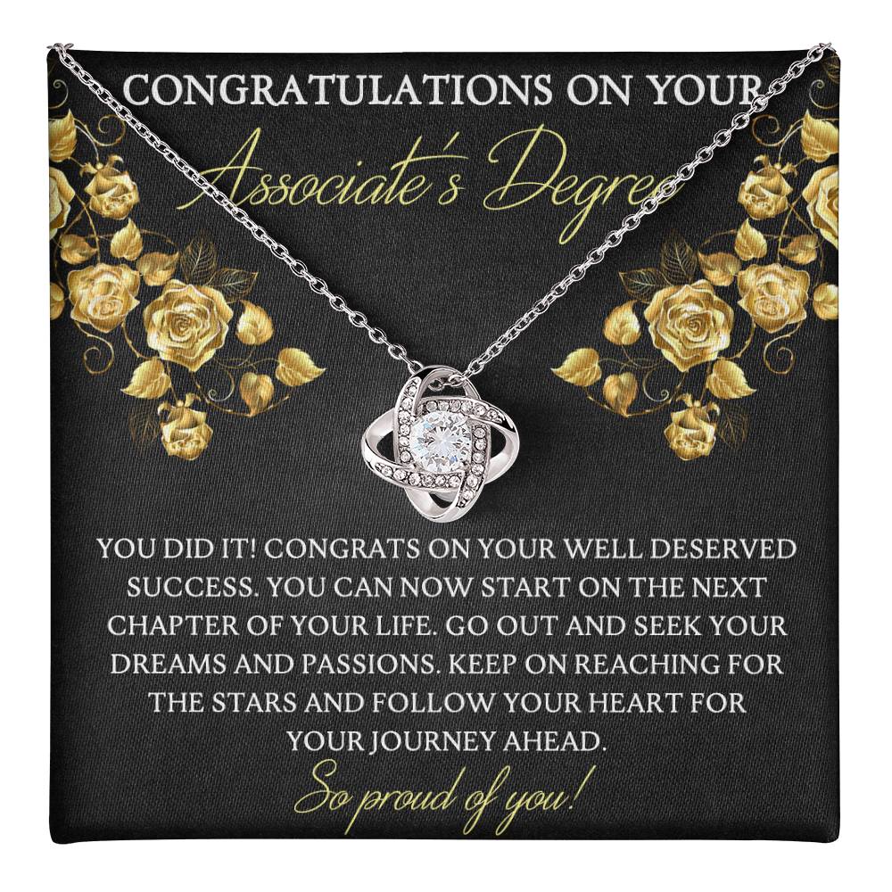 Associate's Degree Graduation Love Knot Necklace Grad Gift Jewelry For Her, Necklace Gift On Phd Graduation Gift Graduating Class Of 2025 Graduation Gift, Associate's Degree Gift Necklace Love Knot Necklace 6323