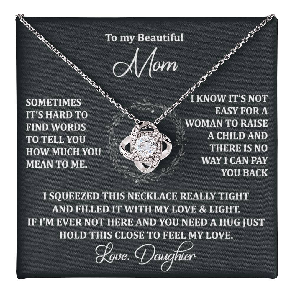 To My Beautiful Mom Necklace Gift From Daughter, Jewelry For Women Pay you Back