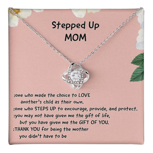 Stepped Mom Necklace, To My Steooed Up Mom Necklace Gift From Daugter, Stepped Up Mom Gift Necklace, Step Up Mommy Necklace To Daughter, Jewelry Gift For Mom On Birthday, Mother's Day Necklace Gift
