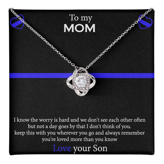 To My Mom Necklace From Son, Mothers Day Necklace Gift For First Mothers Day, Love Your Son Love Knot Necklace Gift For Mom, Best Friend Gifts For Mothers Day Things For Your Mom Jewelry Gift For Mom Love Knot Necklace 6323