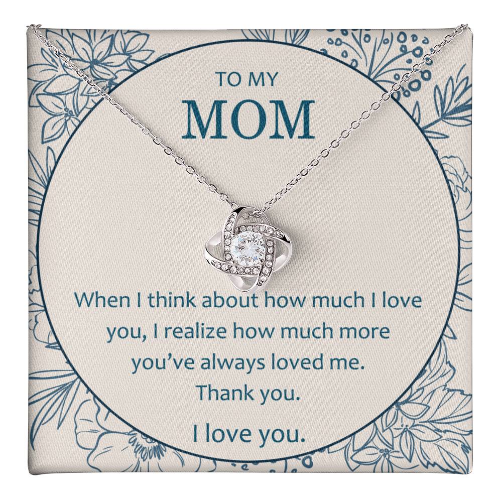 Mother And Daughter Necklace, To My Mom Love Knot Necklace From Daughter, Thank You Necklace Gift For Mom, Mother On Birthday Gift Anniversary Wedding Day Necklace For Mom, Daughter To Mom Pendant Love Knot Necklace 6323