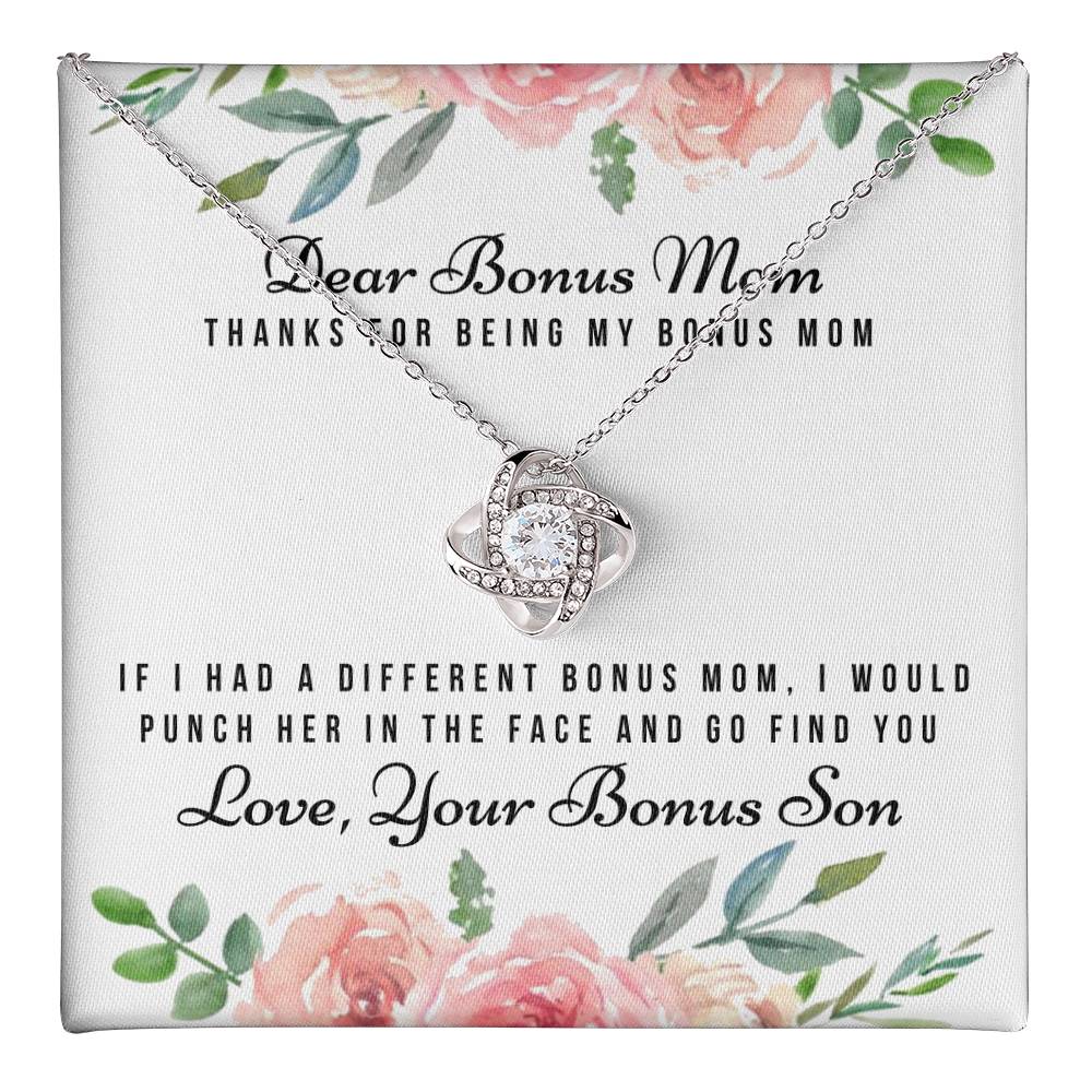 My Bonus Mom Alluring Beautiful Necklace, Gift For Bonus Mom, Mother’s Day Gift Love Knot Necklace 6323