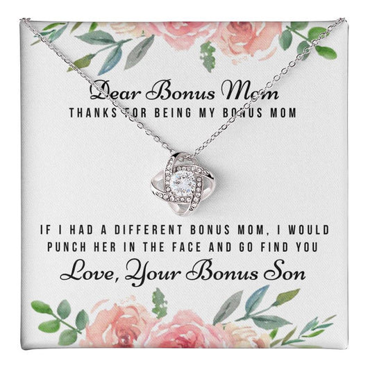 My Bonus Mom Alluring Beautiful Necklace, Gift For Bonus Mom, Mother’s Day Gift Love Knot Necklace 6323