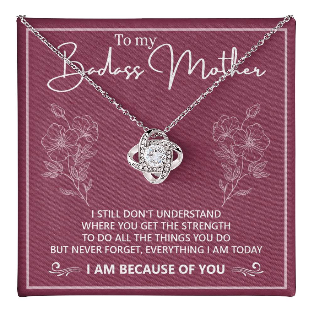 Badass Mother Necklace, To My Badass Mother Love Knot Necklace, Badass Mom Gift Necklace, Badass Mother Necklace Gift From Daughter, Mother's Day Necklace Gift For Mom, Jewelry Gift For Women Badass Love Knot Necklace 6323